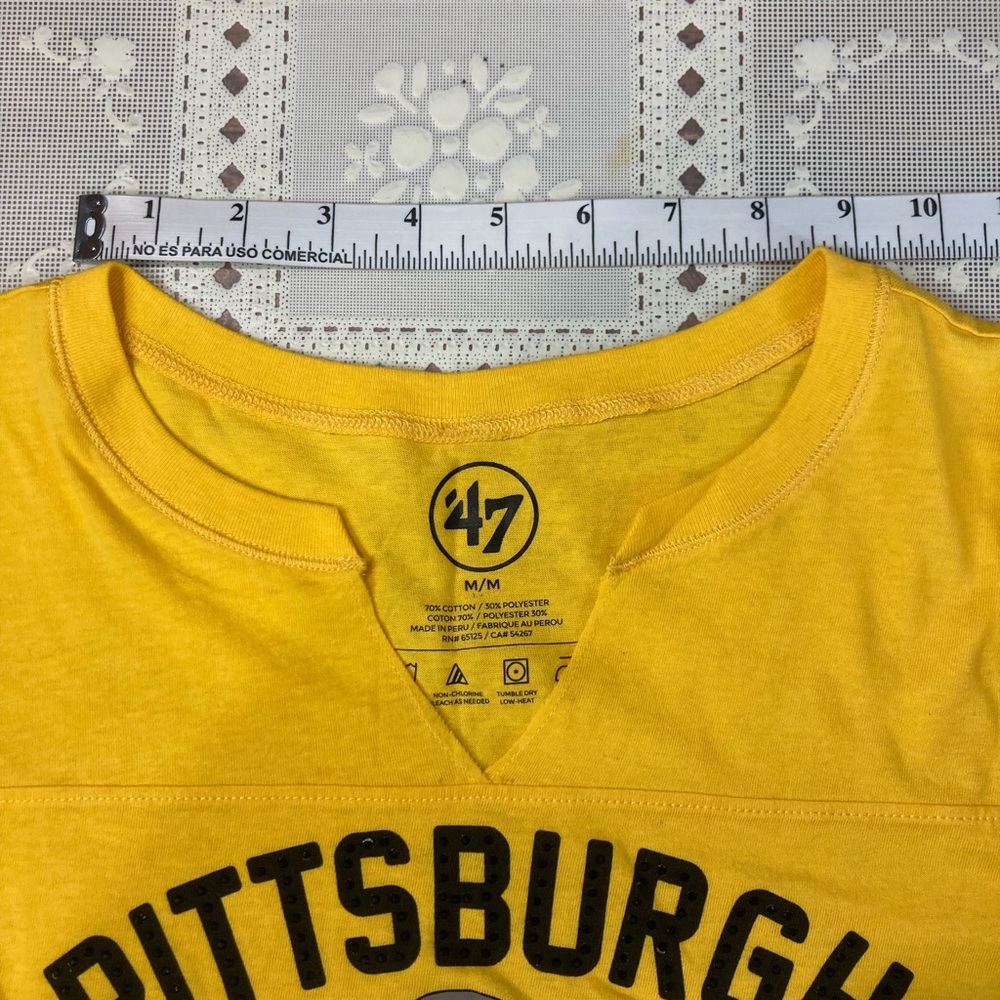 47 Yellow and Black Pittsburgh Steelers Short Sleeve Tee Size Medium - Picture 6 of 12